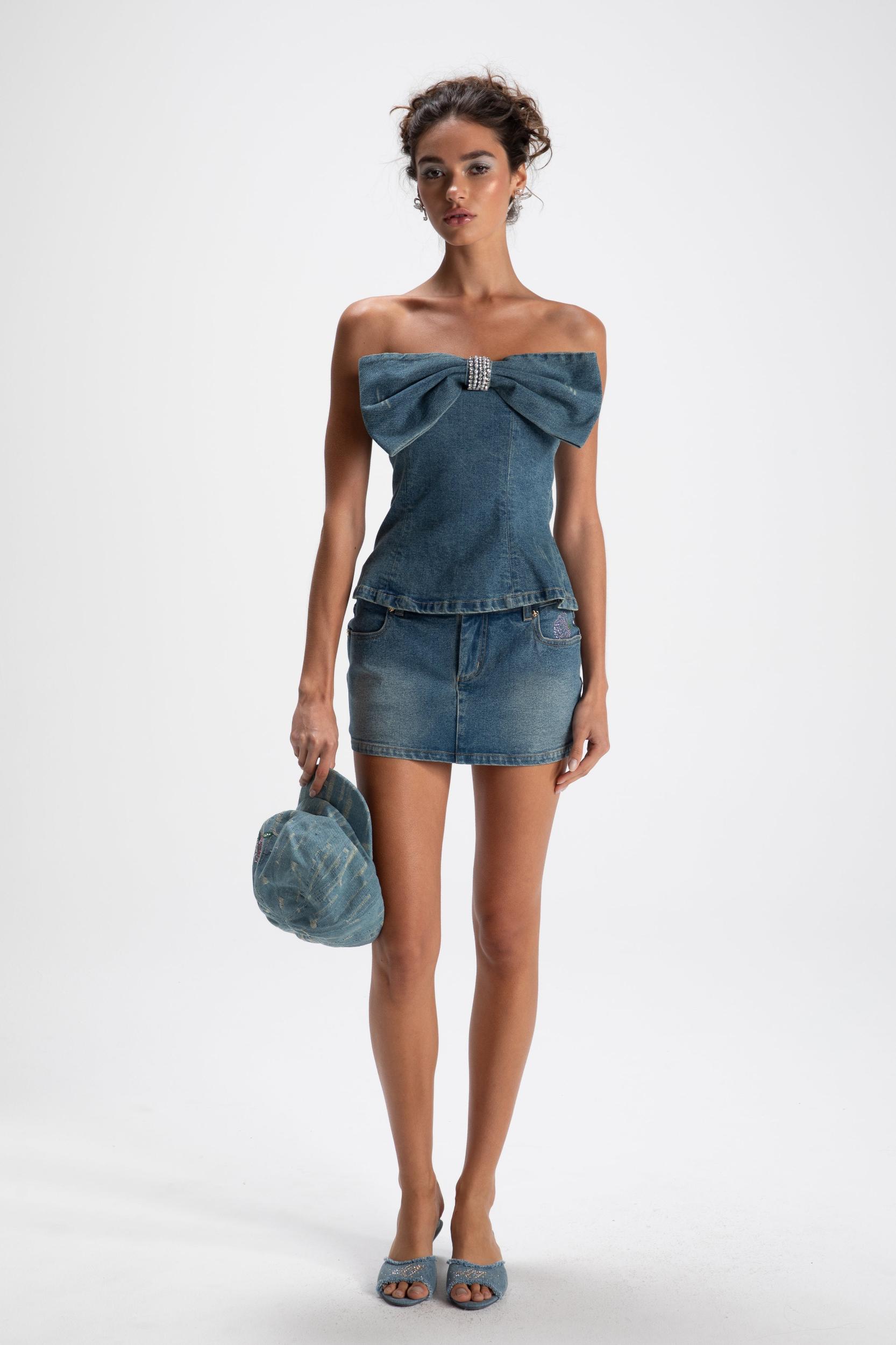 Kate Denim Tube Top (Final Sale) Product Image