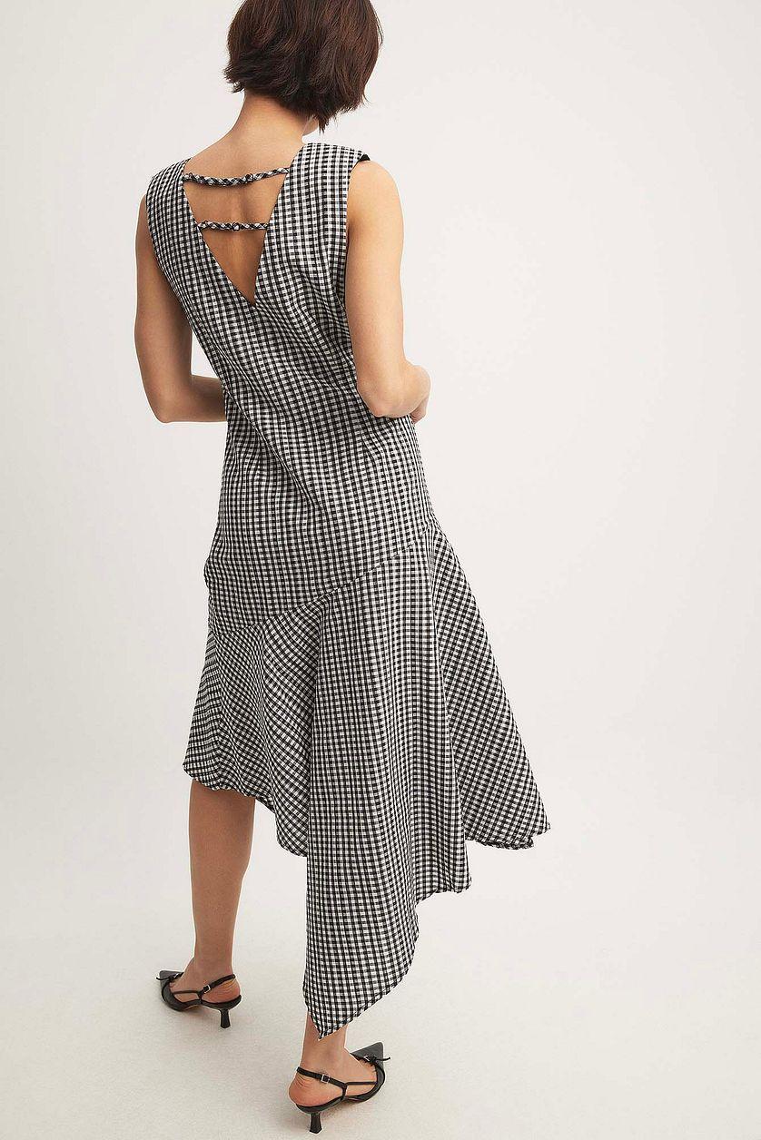 Gingham Sleeveless Midi Dress Product Image