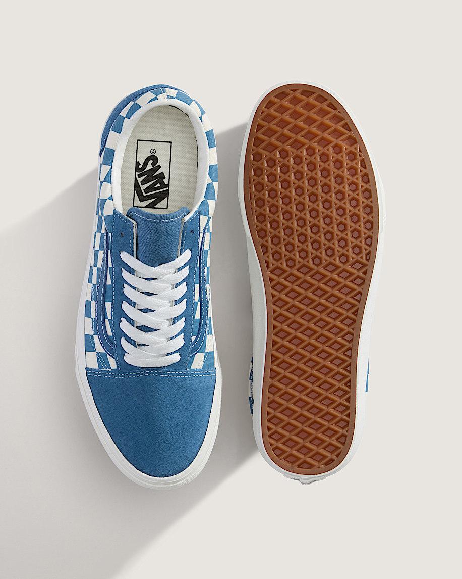 Old Skool Checkerboard Shoe in Checkerboard Navy Blue| Vans US Product Image