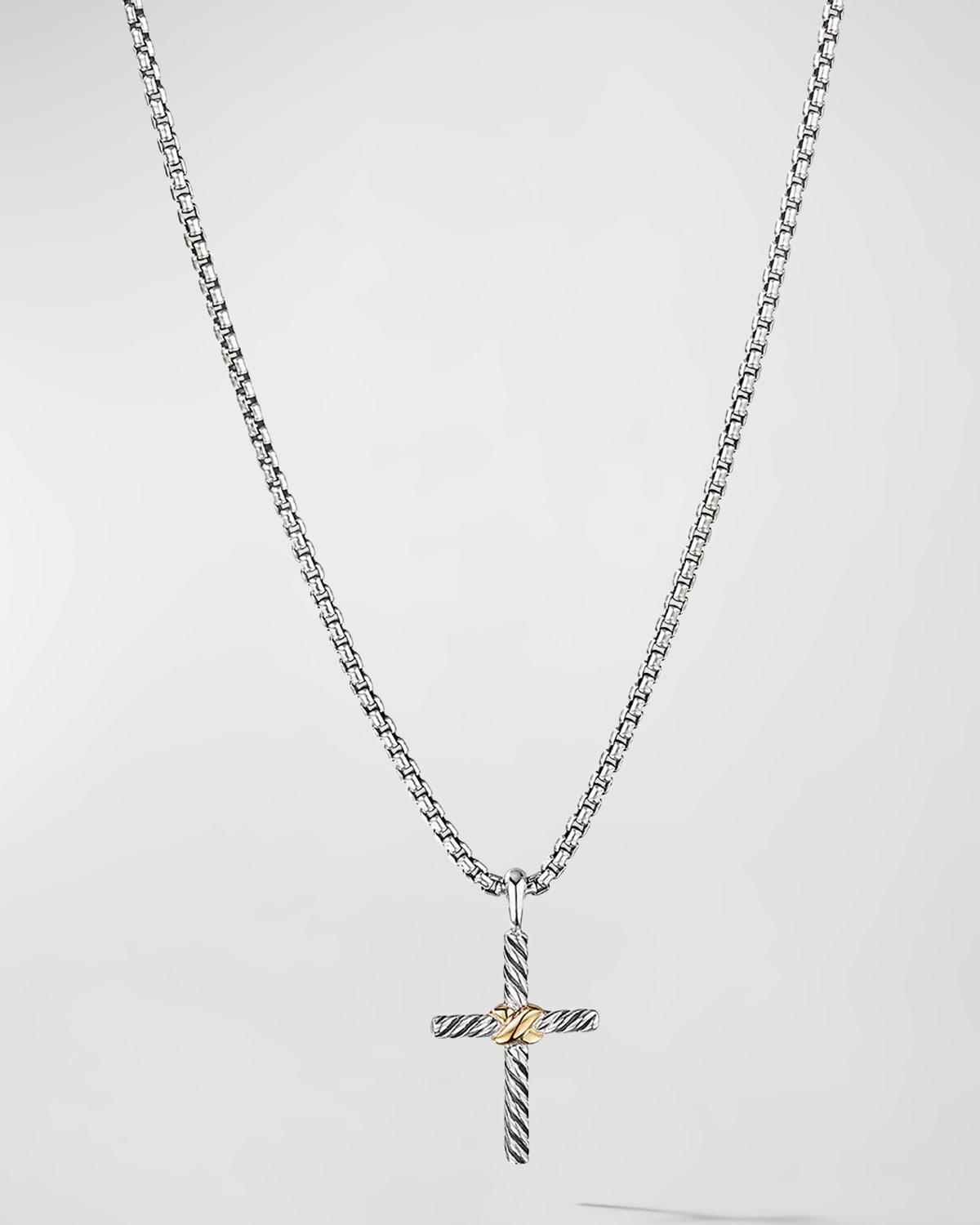 Womens Petite X Cross Necklace in Sterling Silver Product Image