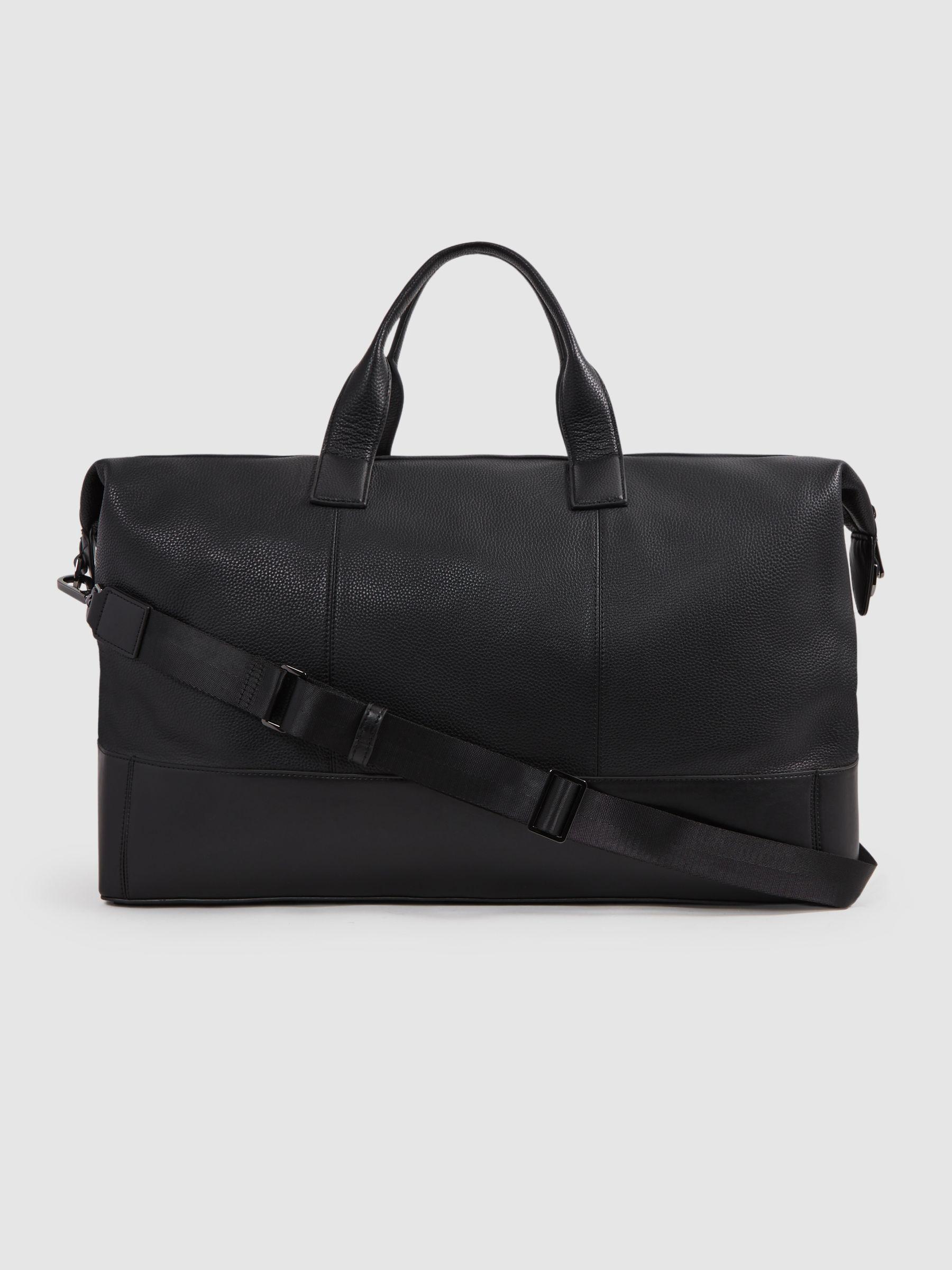 Leather Travel Bag in Black Product Image