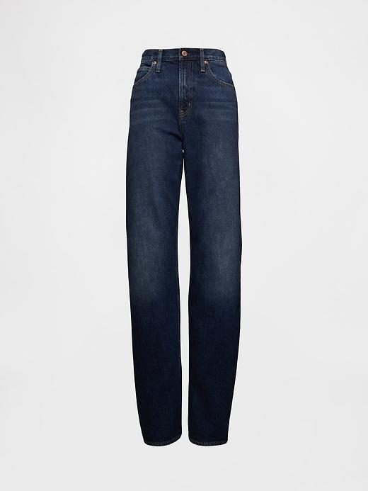 High Rise Cuffed Barrel Jeans Product Image