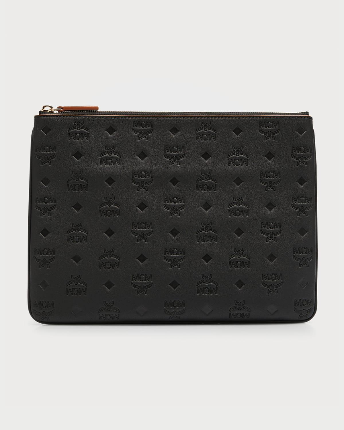 Klara Medium Monogrammed Leather Clutch Bag Product Image