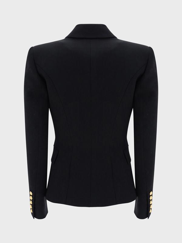 BALMAIN Double-breasted Grain De Poudre Wool Blazer In Multi Product Image