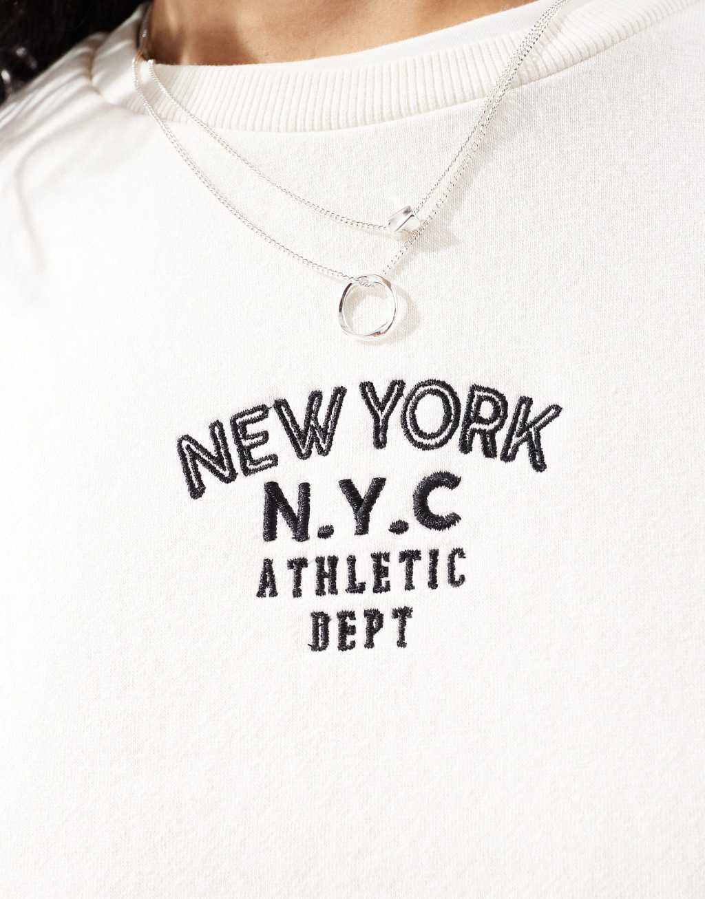 Brave Soul long sleeve sweatshirt in cream Product Image