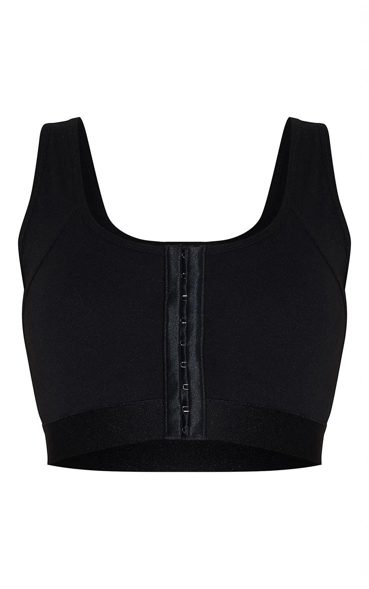  Shape Black Active Hook & Eye Front Support Strap Padded Sports Bra Product Image