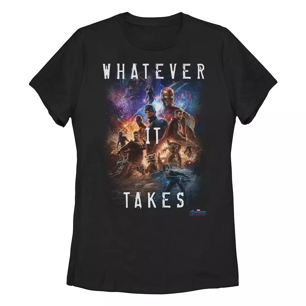 Juniors' Marvel Whatever It Takes Character Collage Tee, Girl's, Size: Small, Black Product Image