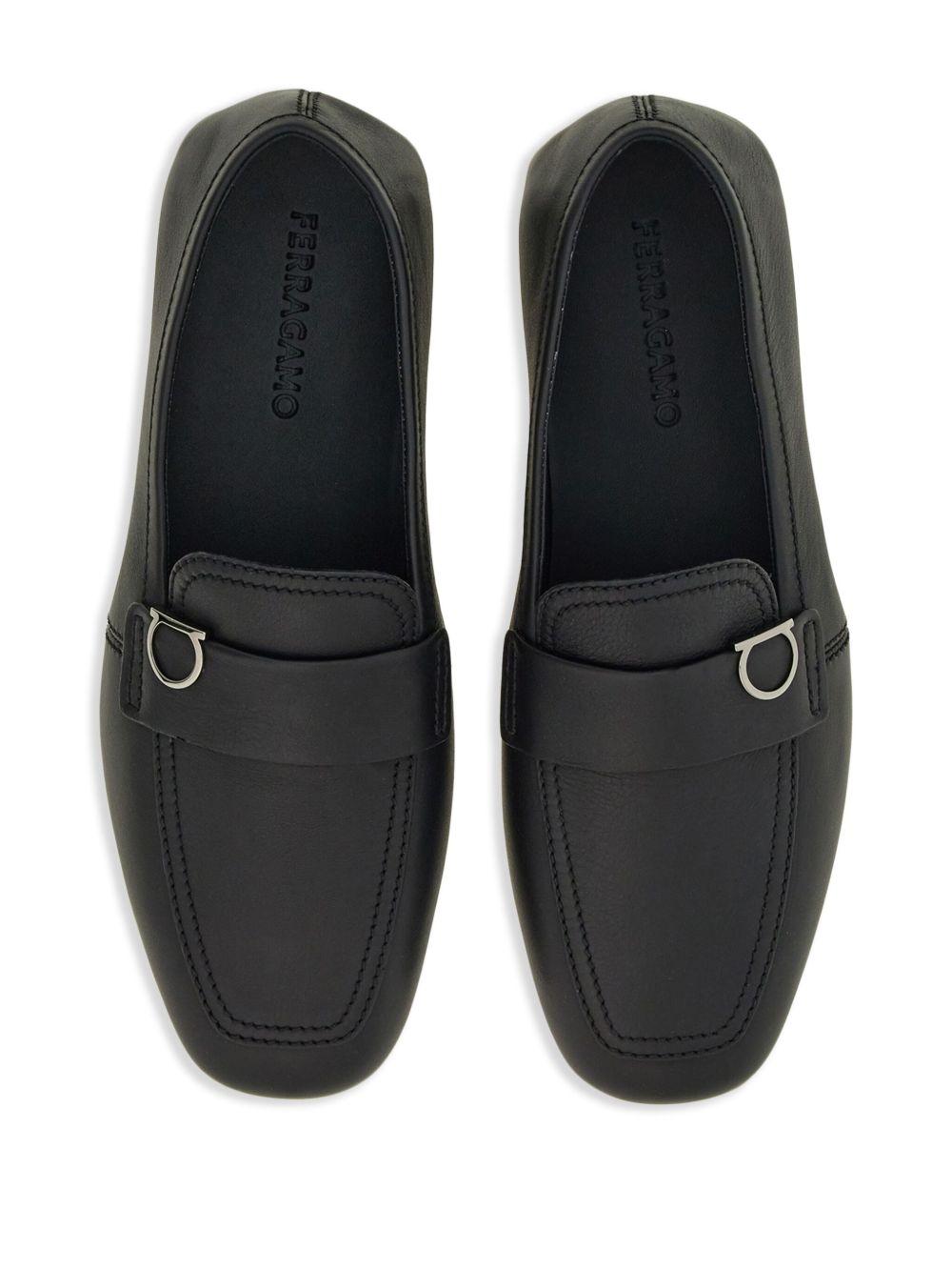 Gancini-plaque leather loafers Product Image