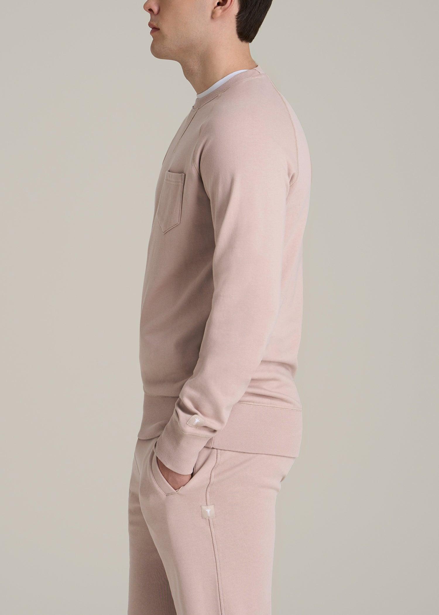 Wearever 2.0 French Terry Crewneck Sweatshirt for Tall Men in Desert Rose Male Product Image