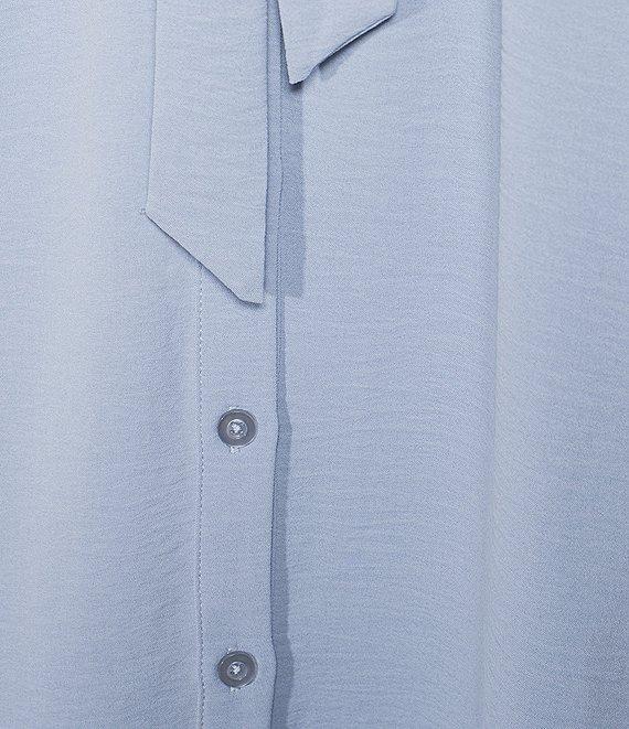 CeCe Button Front Short Sleeve Midi Dress Product Image