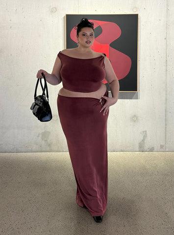 Whiley Maxi Skirt Mauve Curve Product Image