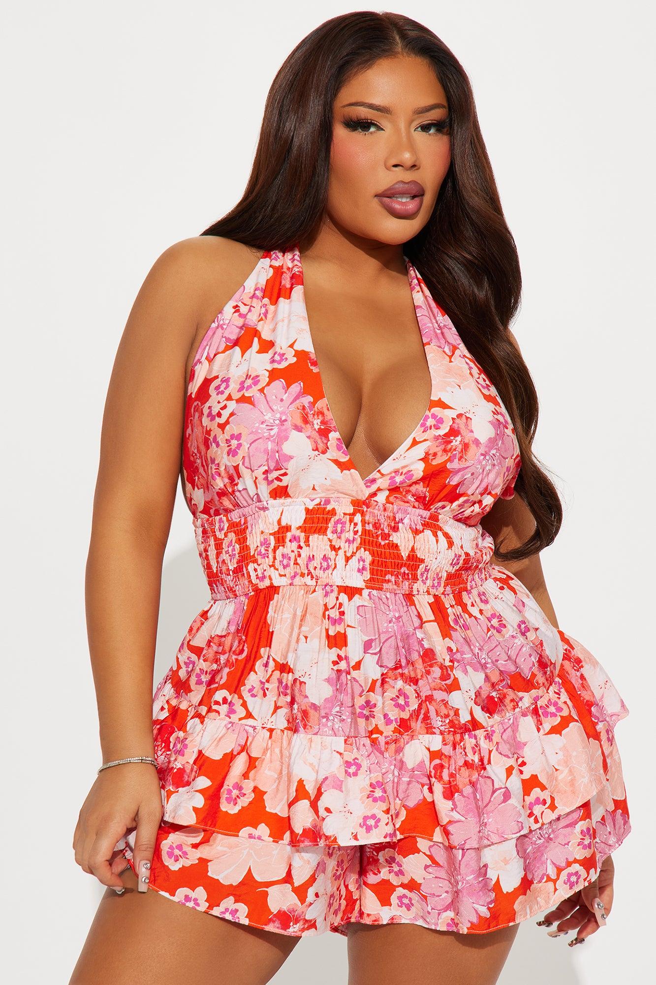 Maui Babe Romper - Red/combo Product Image