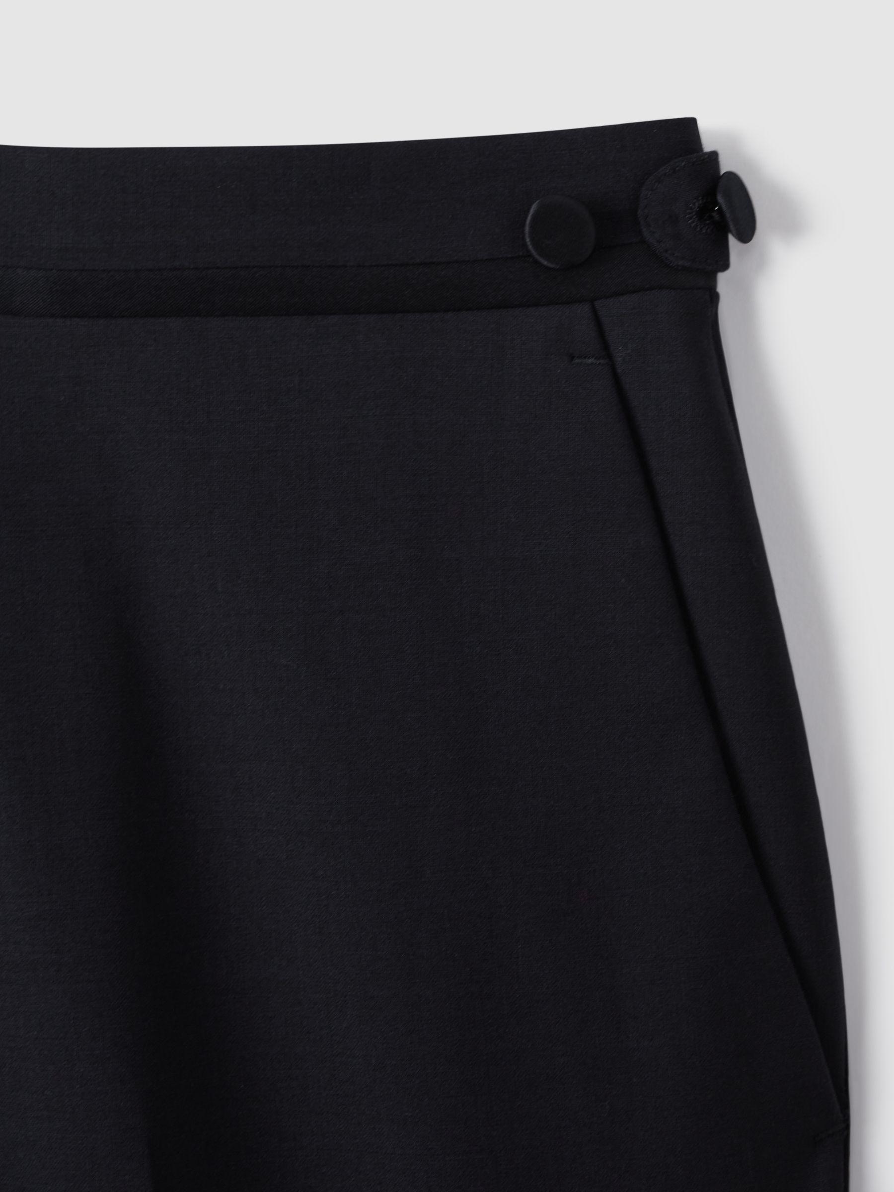 Slim-Fit Wool-Blend Tuxedo Trousers in Navy Product Image