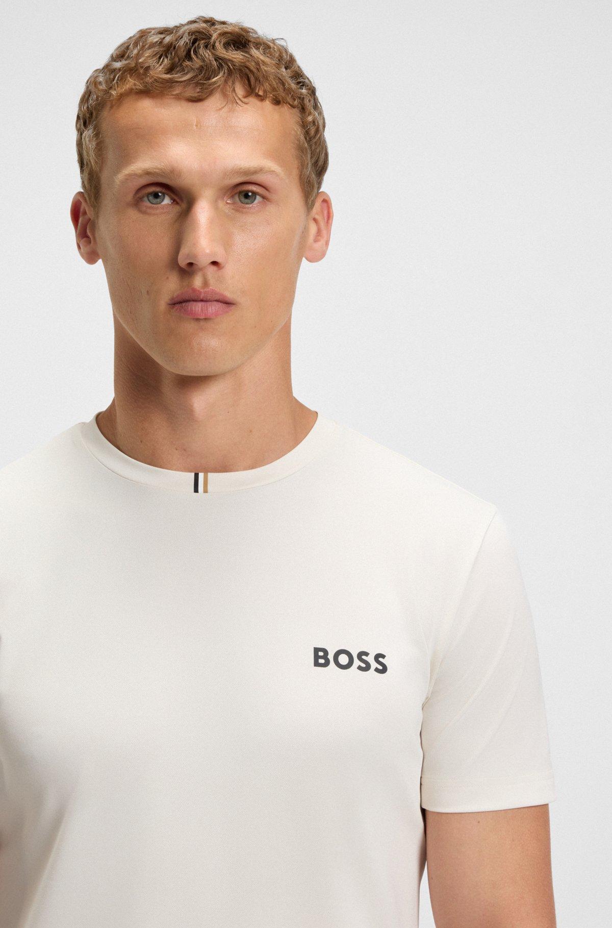 Slim-fit T-shirt in stretch piqué with odor control Product Image