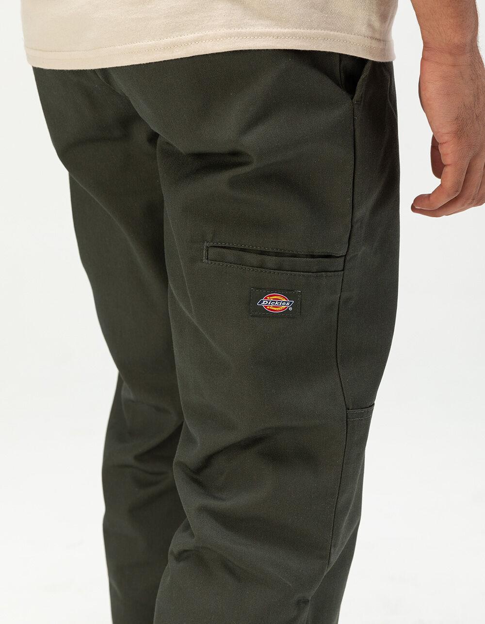 DICKIES Double Knee Slim Straight Mens Pants - OLIVE Product Image