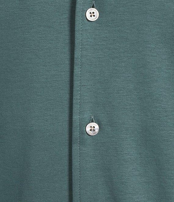 Murano Liquid Luxury Interlock Coat Front Short Sleeve Woven Shirt Product Image