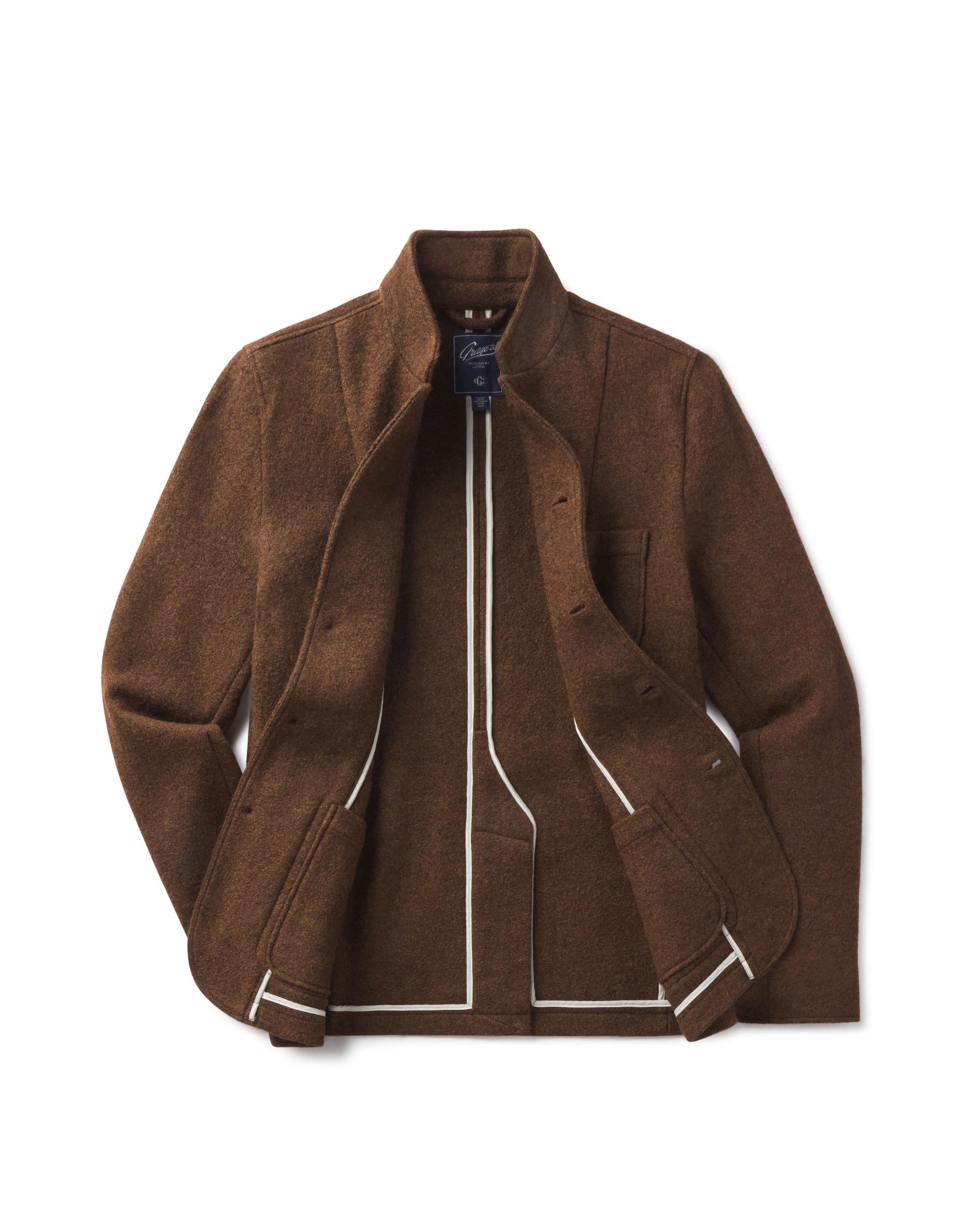 Burnham Knitted Wool Blazer - Tweedy Brown Product Image