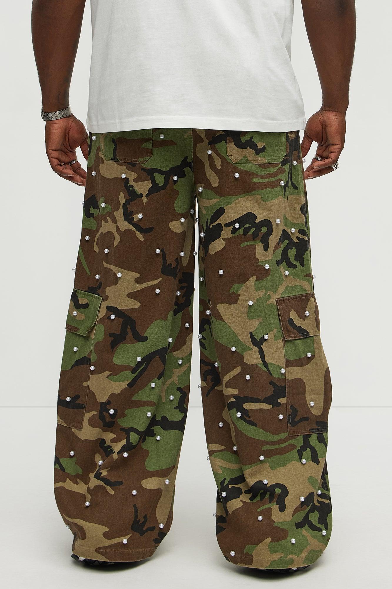 Pearl Wildin Camo Cargo Baggy Pants - Camouflage Product Image