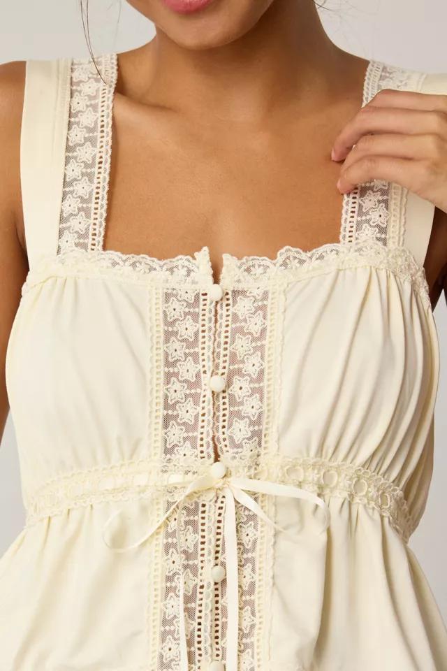 Kimchi Blue Amelie Eyelet Lace Trim Tie-Front Babydoll Top Product Image