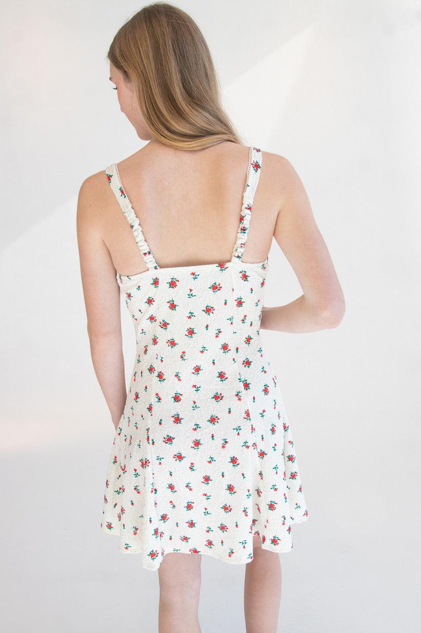 Rose Print Fit & Flare Mini Dress Product Image