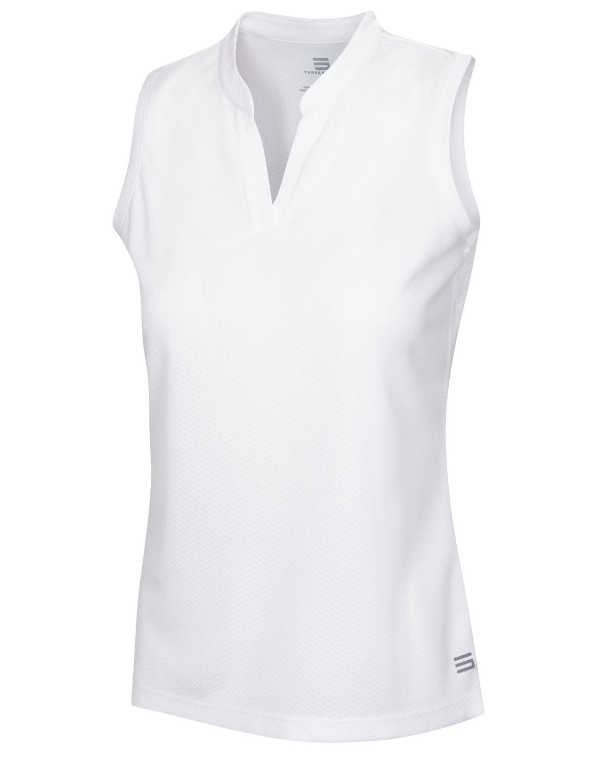 Three Sixty Six Women's Waffle-Textured Collarless Golf Polo Female Product Image