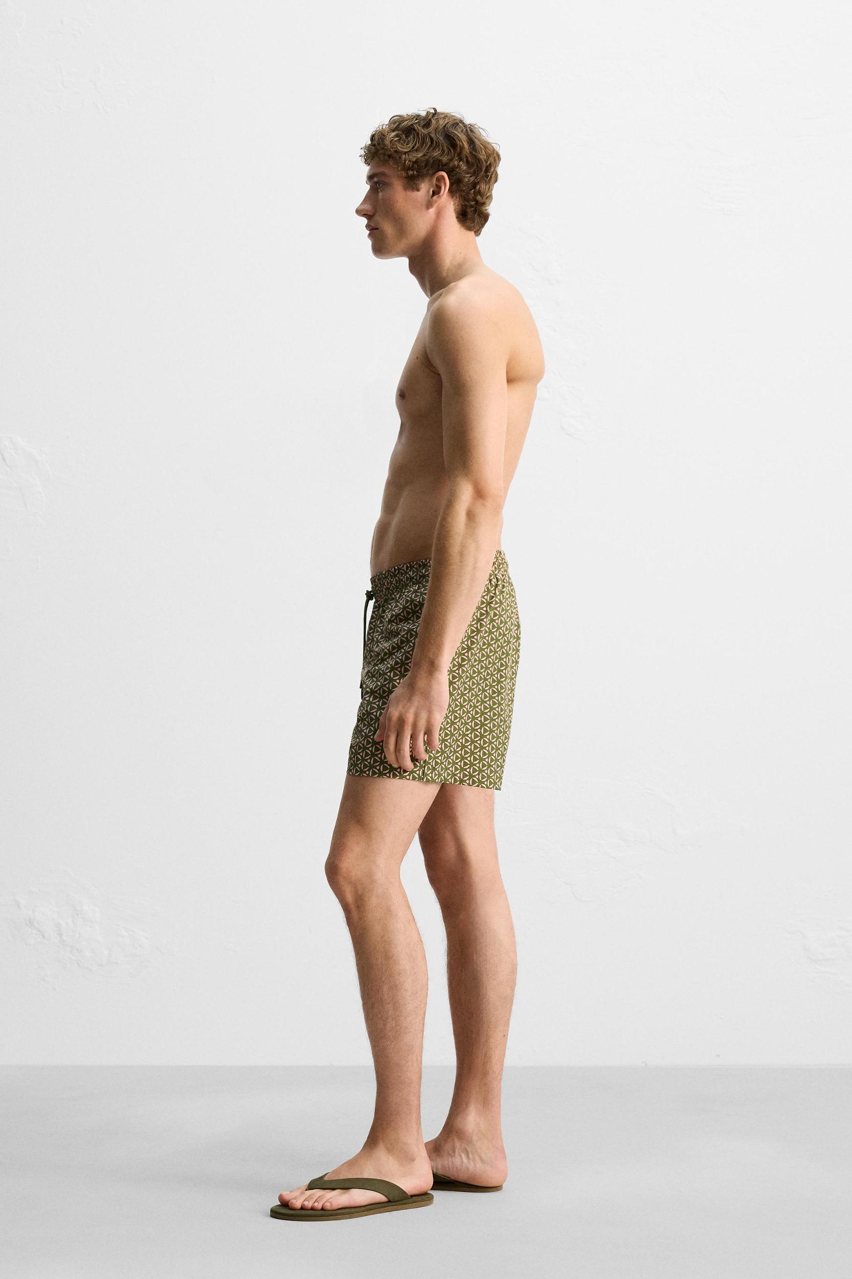 GEOMETRIC PRINT MID-LENGTH SWIMSUIT Product Image