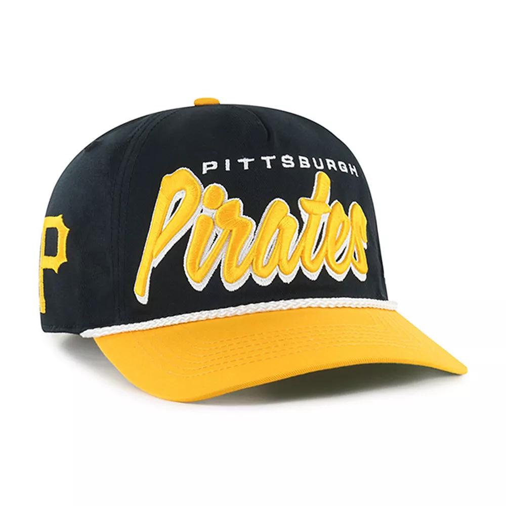 Men's '47 Black Pittsburgh Pirates Dropshadow Rope Hitch Adjustable Hat Product Image