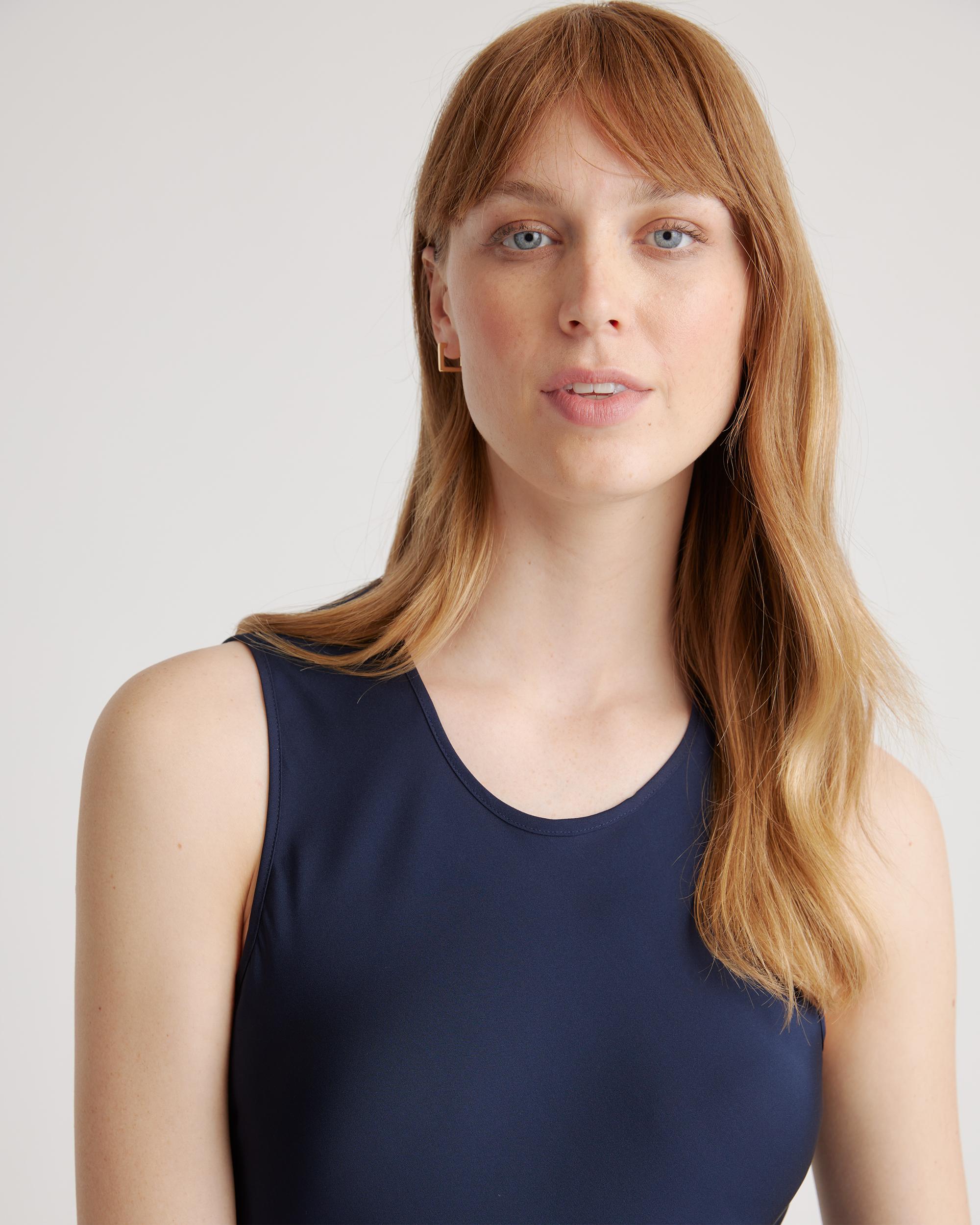 Quince | Women's Washable Stretch Silk Tank Top Midi Dress Product Image