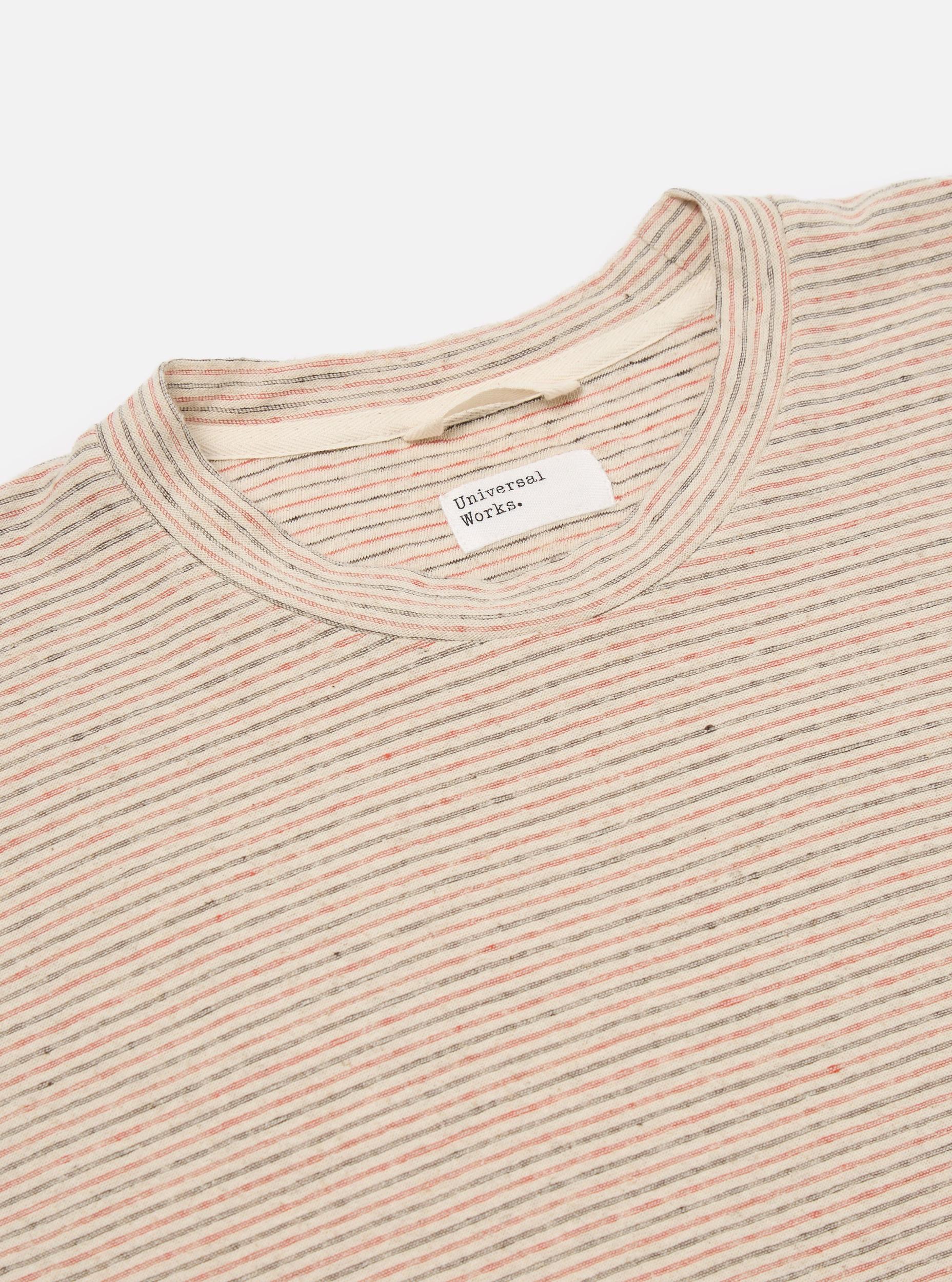 Ecru Stripe Lincot Jersey Loose Sweatshirt Product Image
