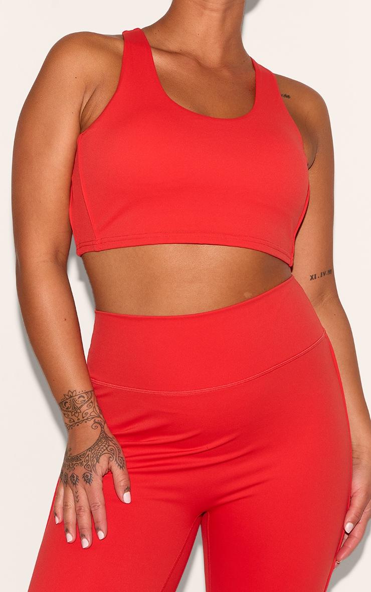  Red Sculpt Contrast Detail High Waist Gym Leggings Product Image