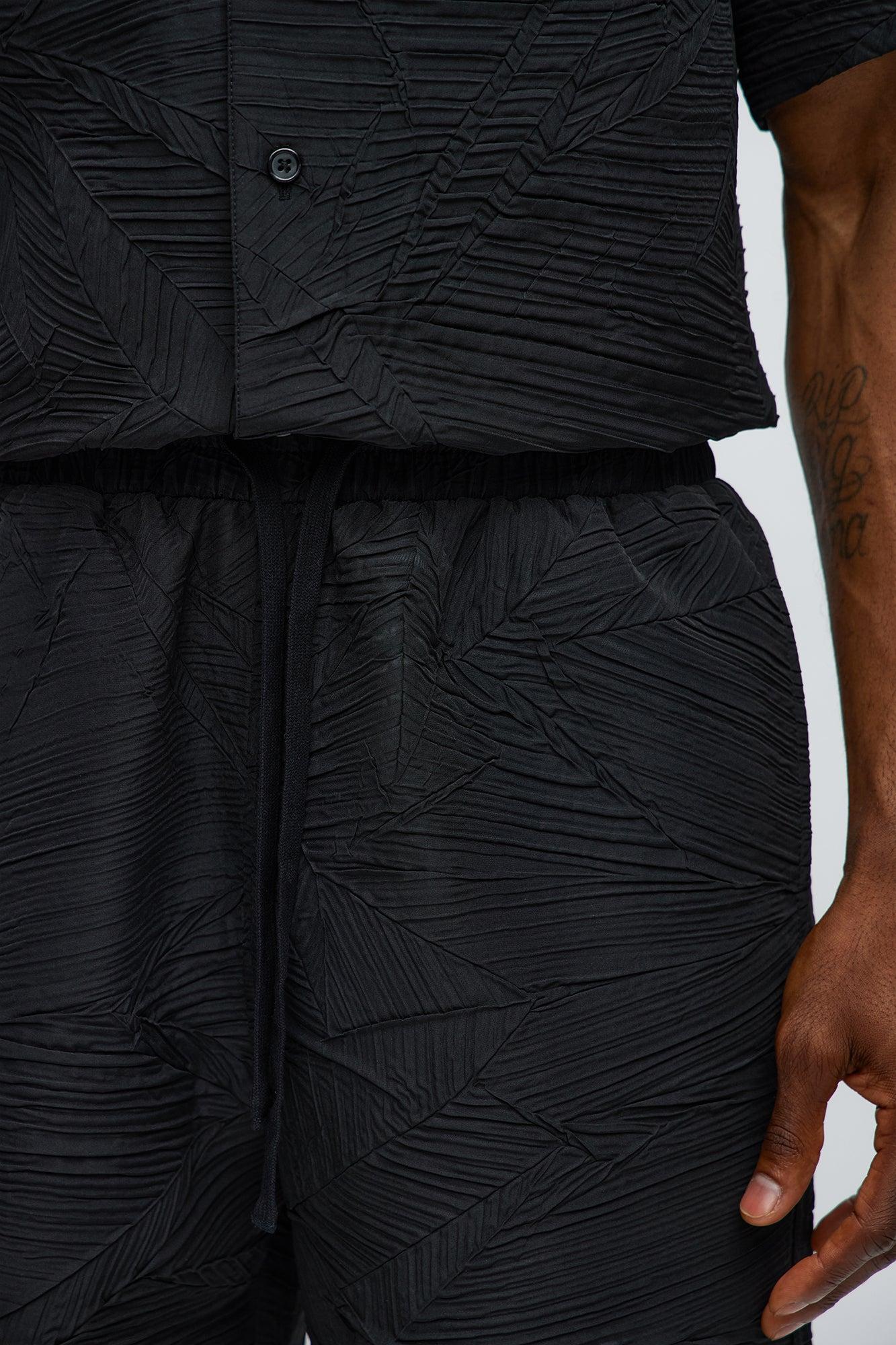 Ponce Textured Relaxed Shorts - Black Product Image