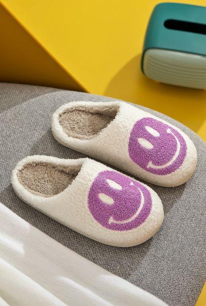 Smile Face Soft Plush Slippers Product Image