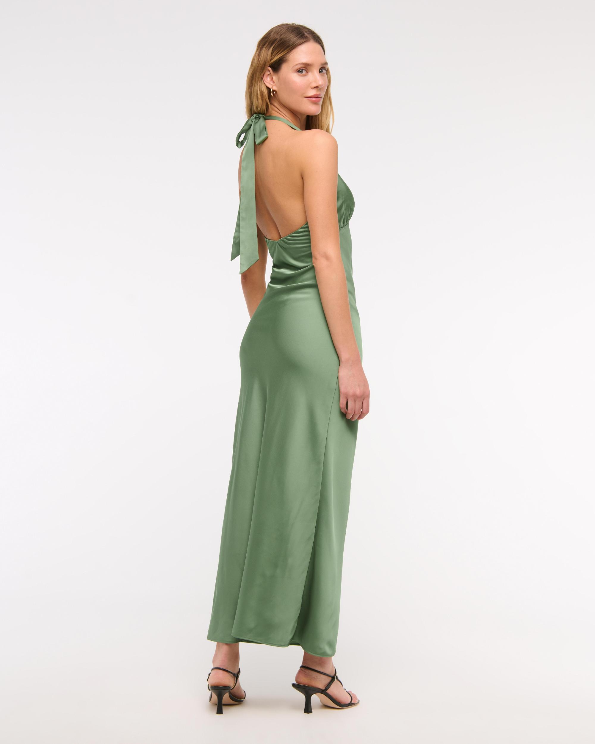 The A&F Julia Slip Halter Maxi Dress Product Image