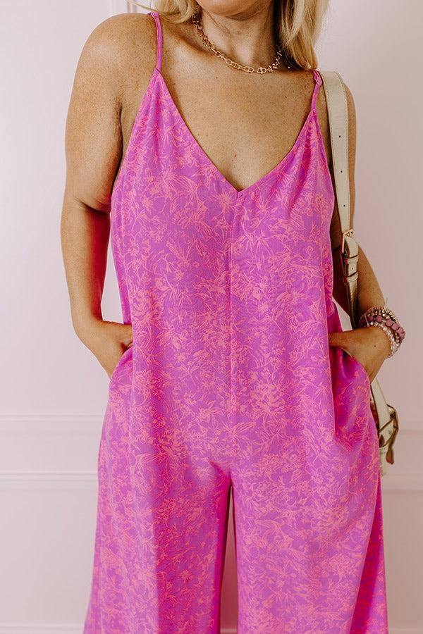 Casually Chic Floral Jumpsuit in Violet Curves Product Image