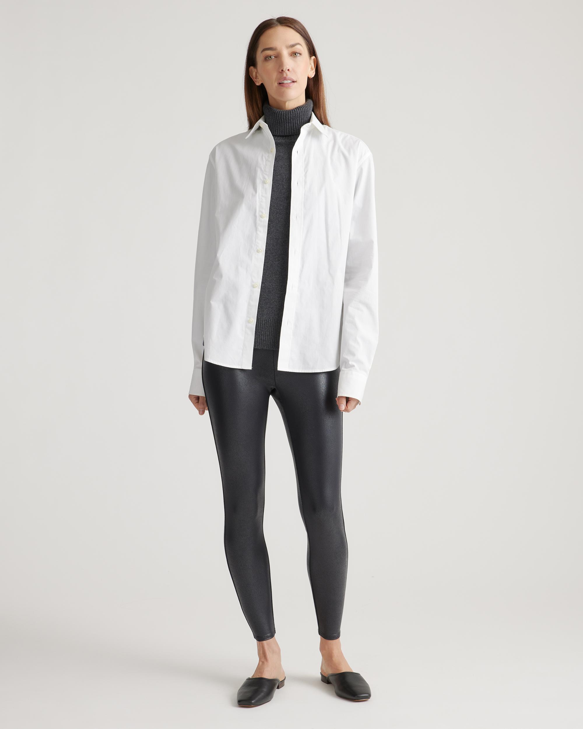 Quince | Women's High Waisted Faux Leather Legging Size XS, Nylon/Spandex Product Image