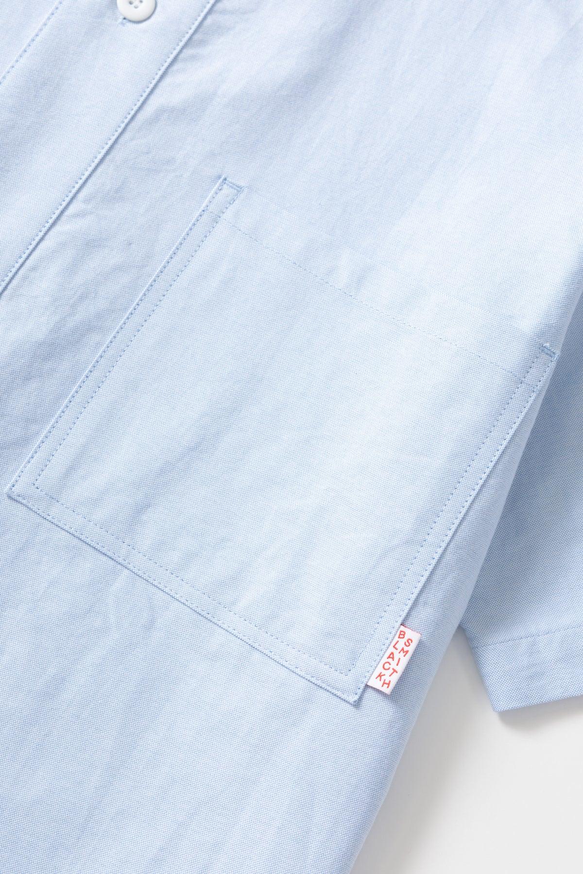 Blacksmith - 'Boxford' Short Sleeve Utility Shirt - Blue Product Image