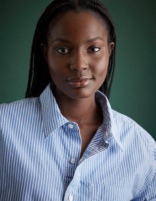 AE77 Premium Boxy Crop Poplin Shirt Product Image