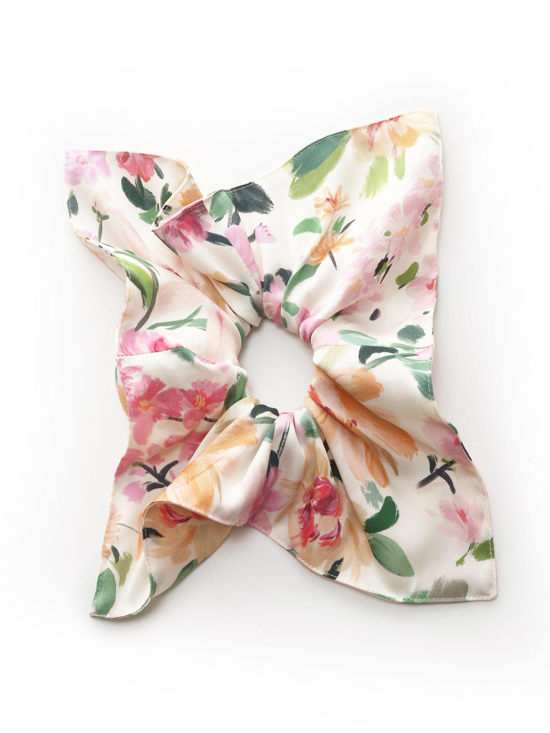 19MM Mulberry Silk Floral Print V-Neck Women Wrap Midi Dress Product Image