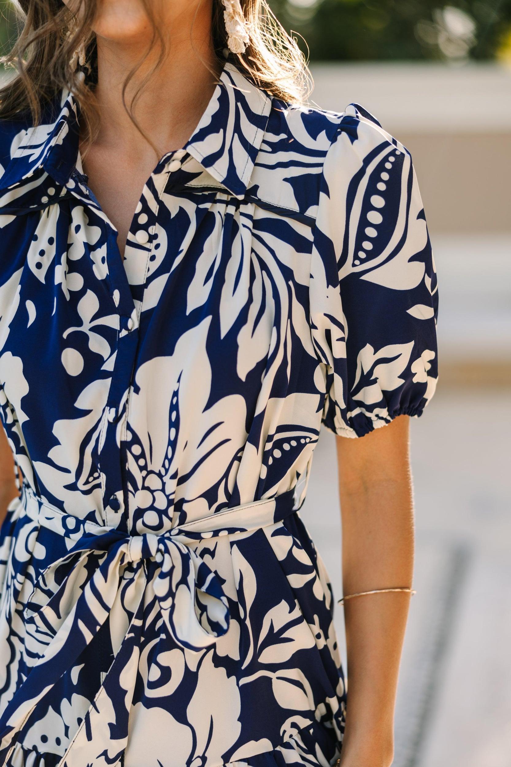 All Is Well Midnight Blue Abstract Dress Female Product Image