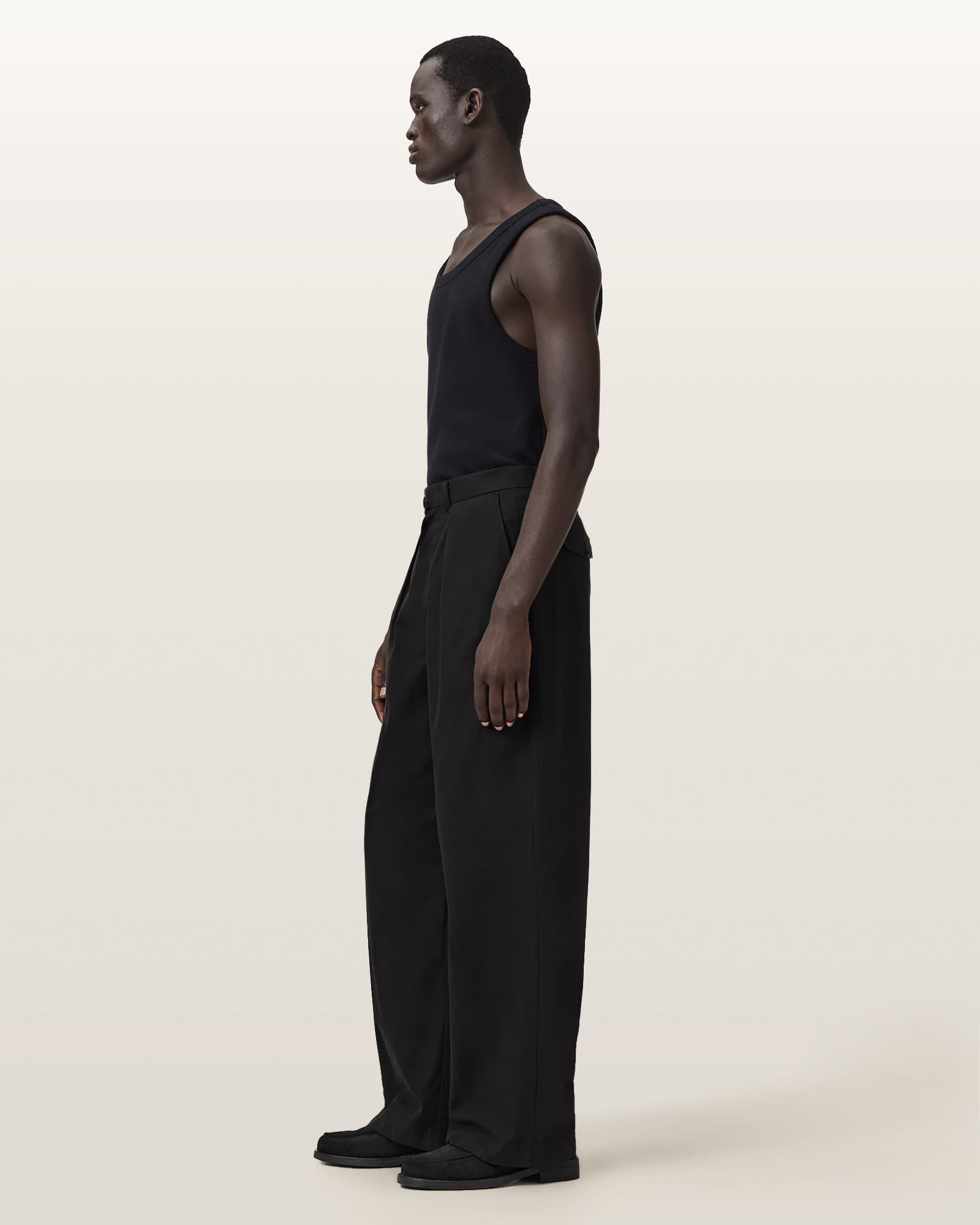 Conway Wide Leg Pleated Pants TANNER BLACK | ALLSAINTS US Product Image