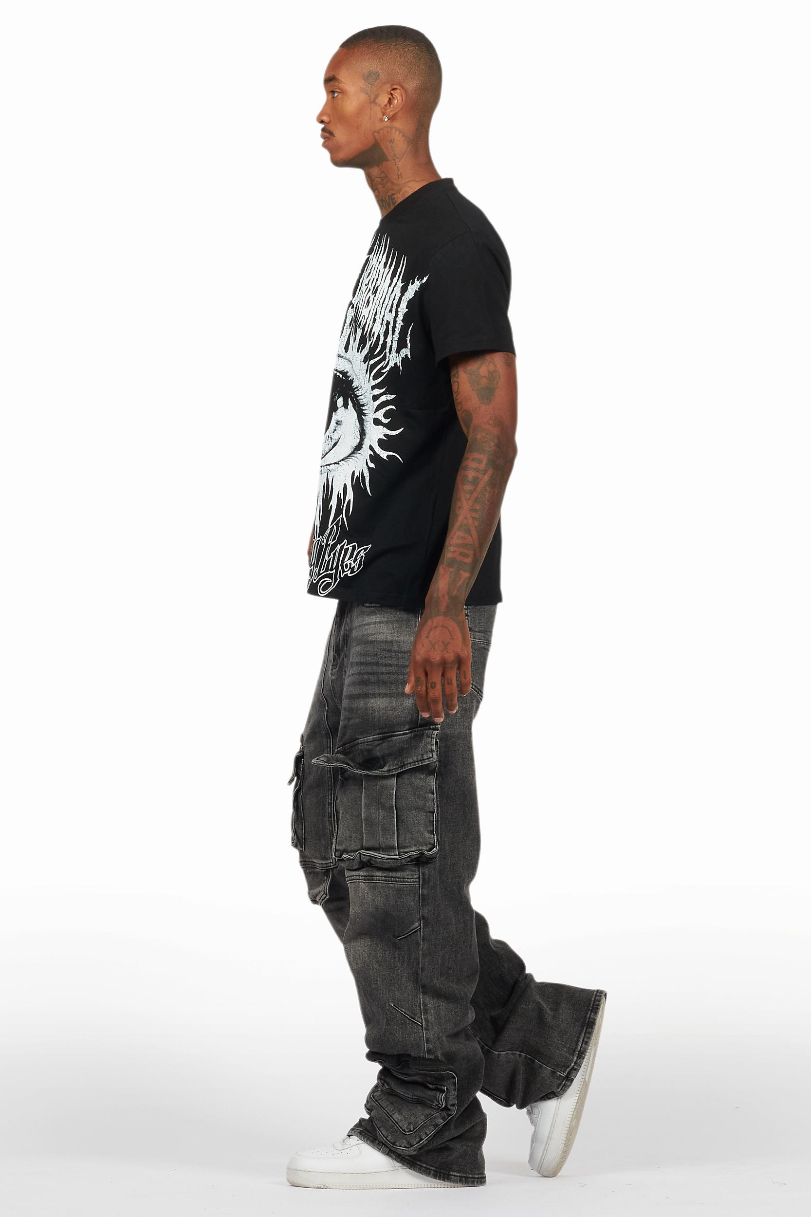 Velo Black Baggy Fit Jean Male Product Image