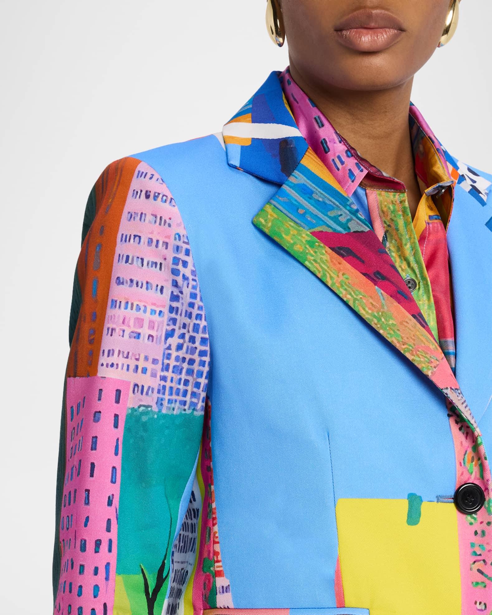 NYC Print Single-Breasted Short Jacket Product Image