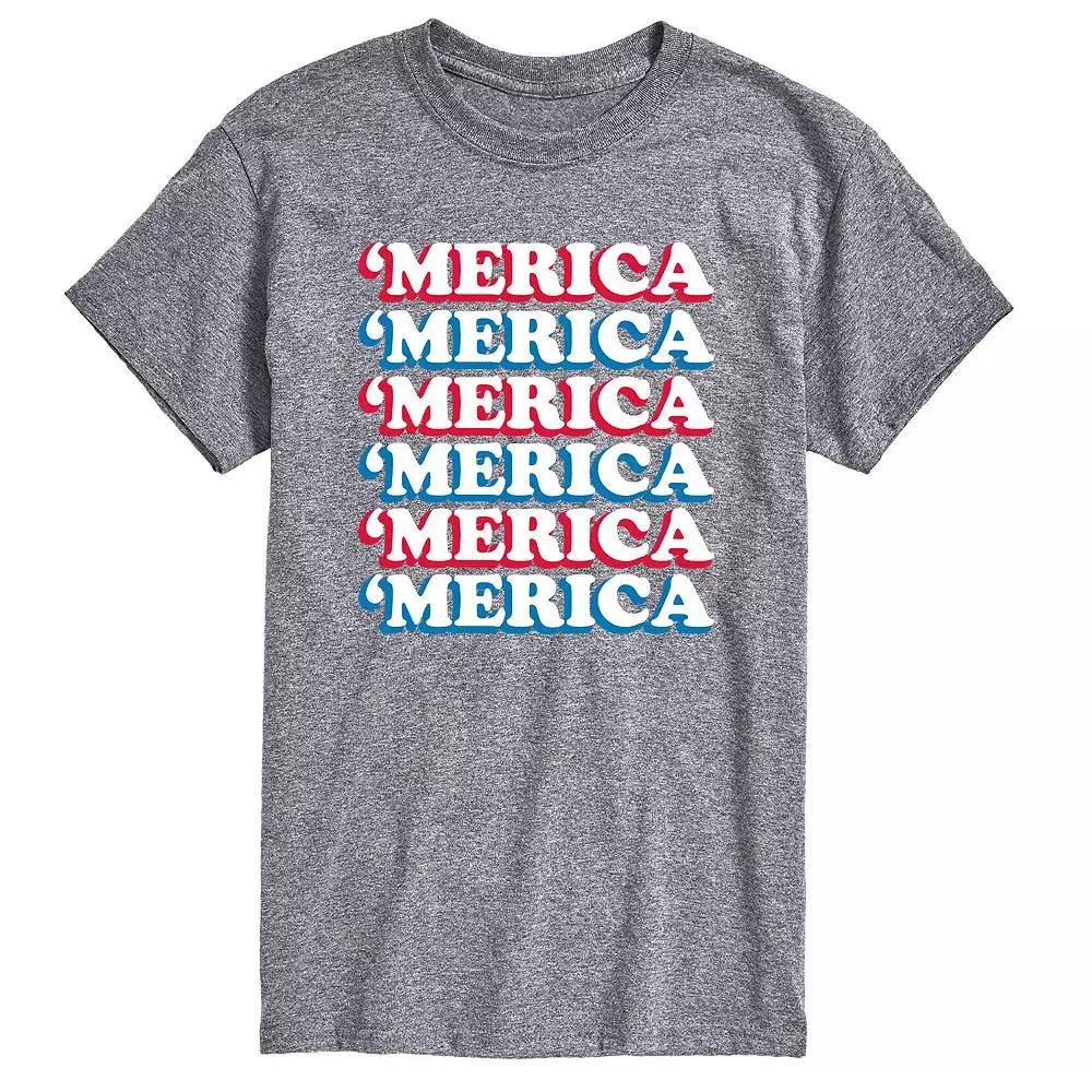 Big & Tall Merica Stacked Tee, Men's,  Product Image