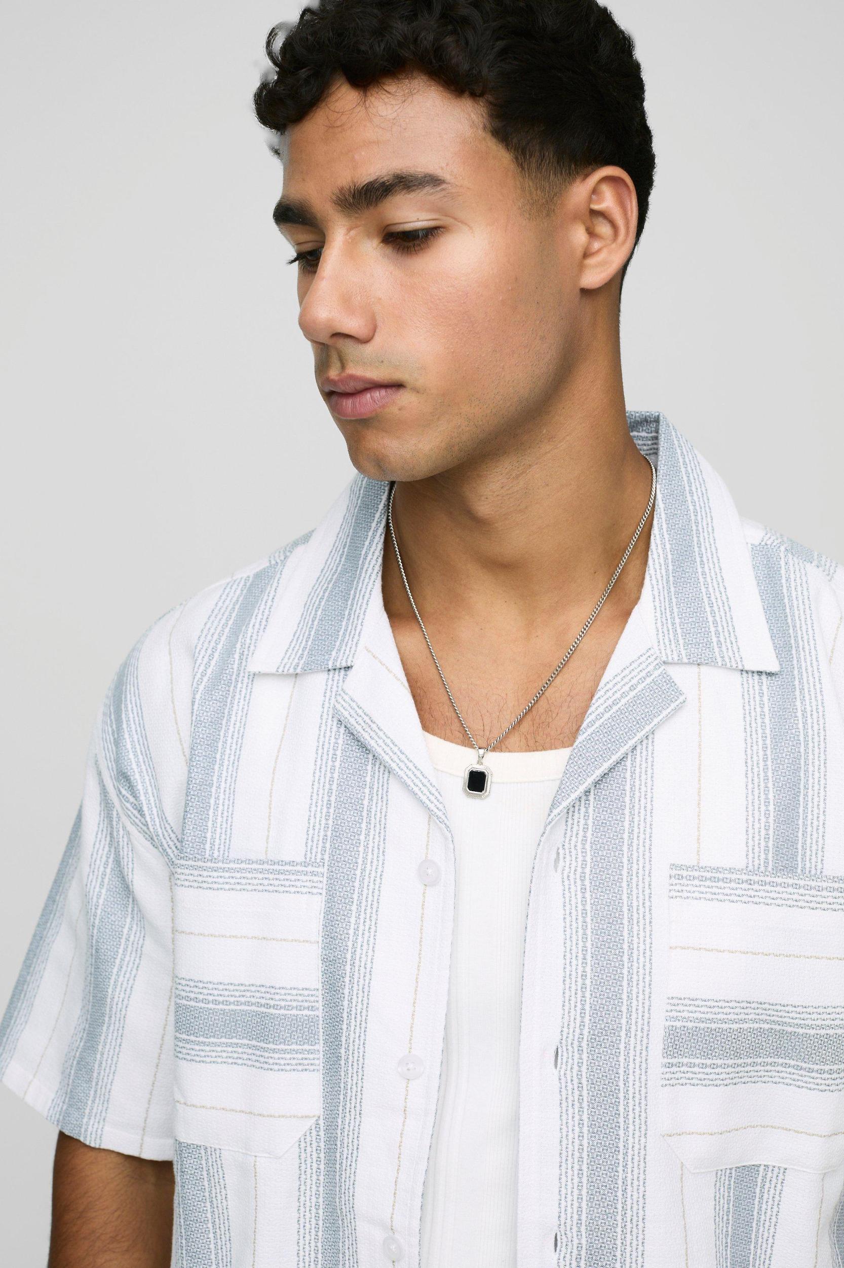 Oversized Textured Shirt & Relaxed Trouser Set | boohooMAN USA Product Image