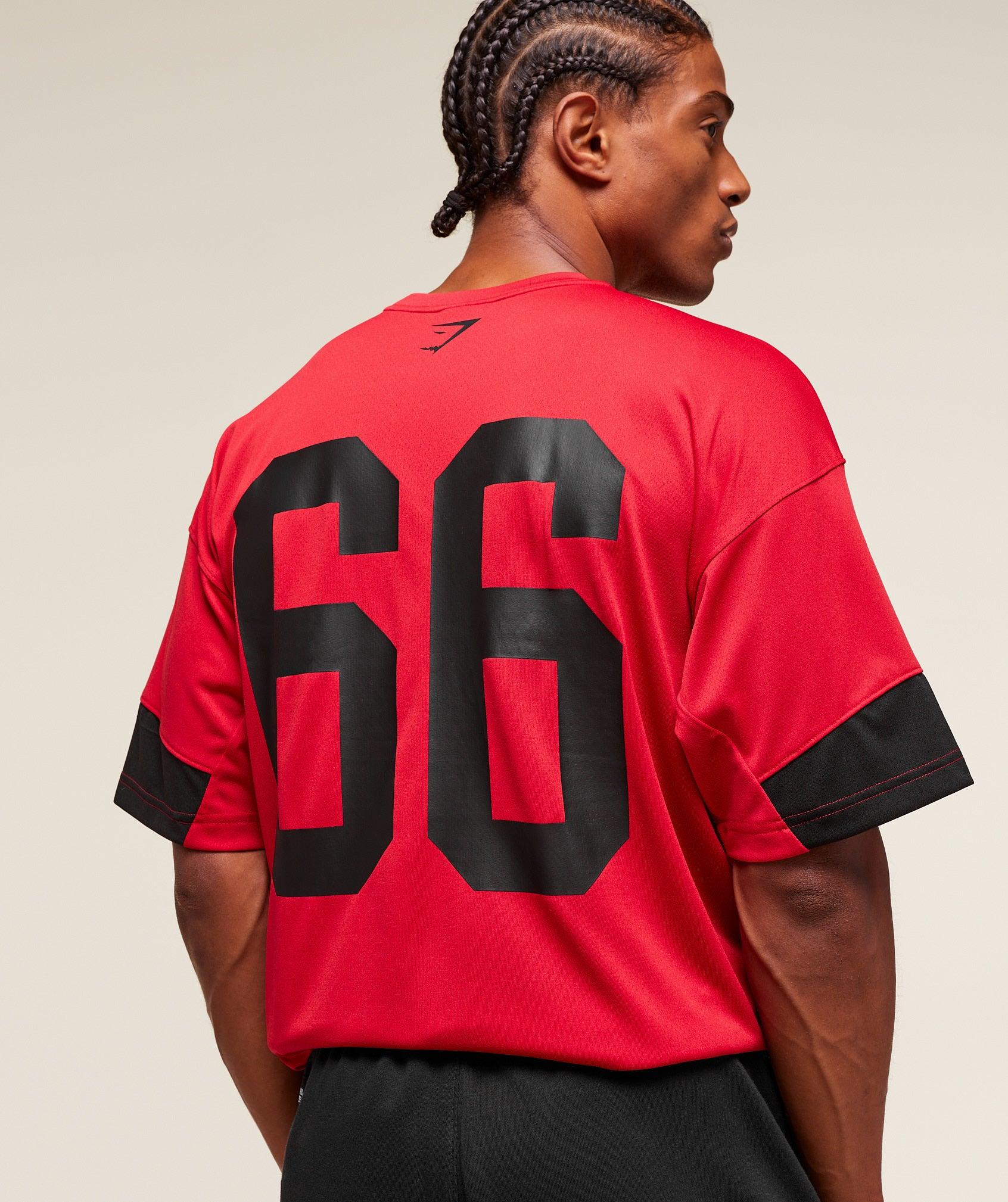 Gymshark Campus Oversized T-Shirt - Conditioning Red Male Product Image