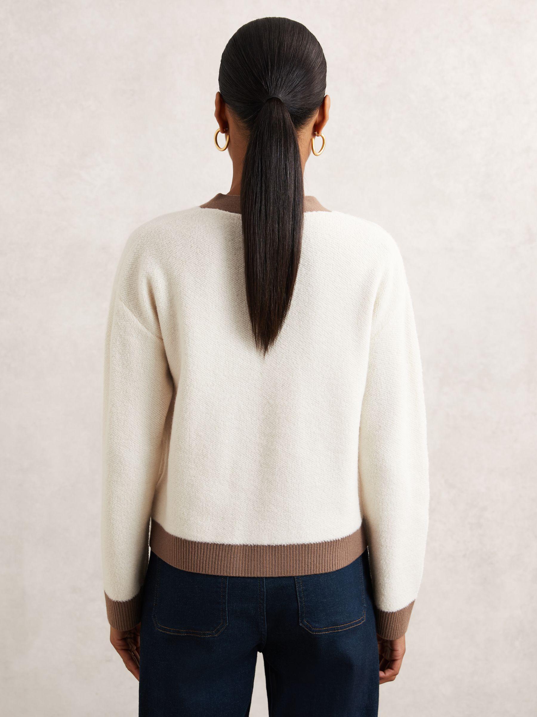Wool Colourblock Cardigan in Cream/Neutral Product Image