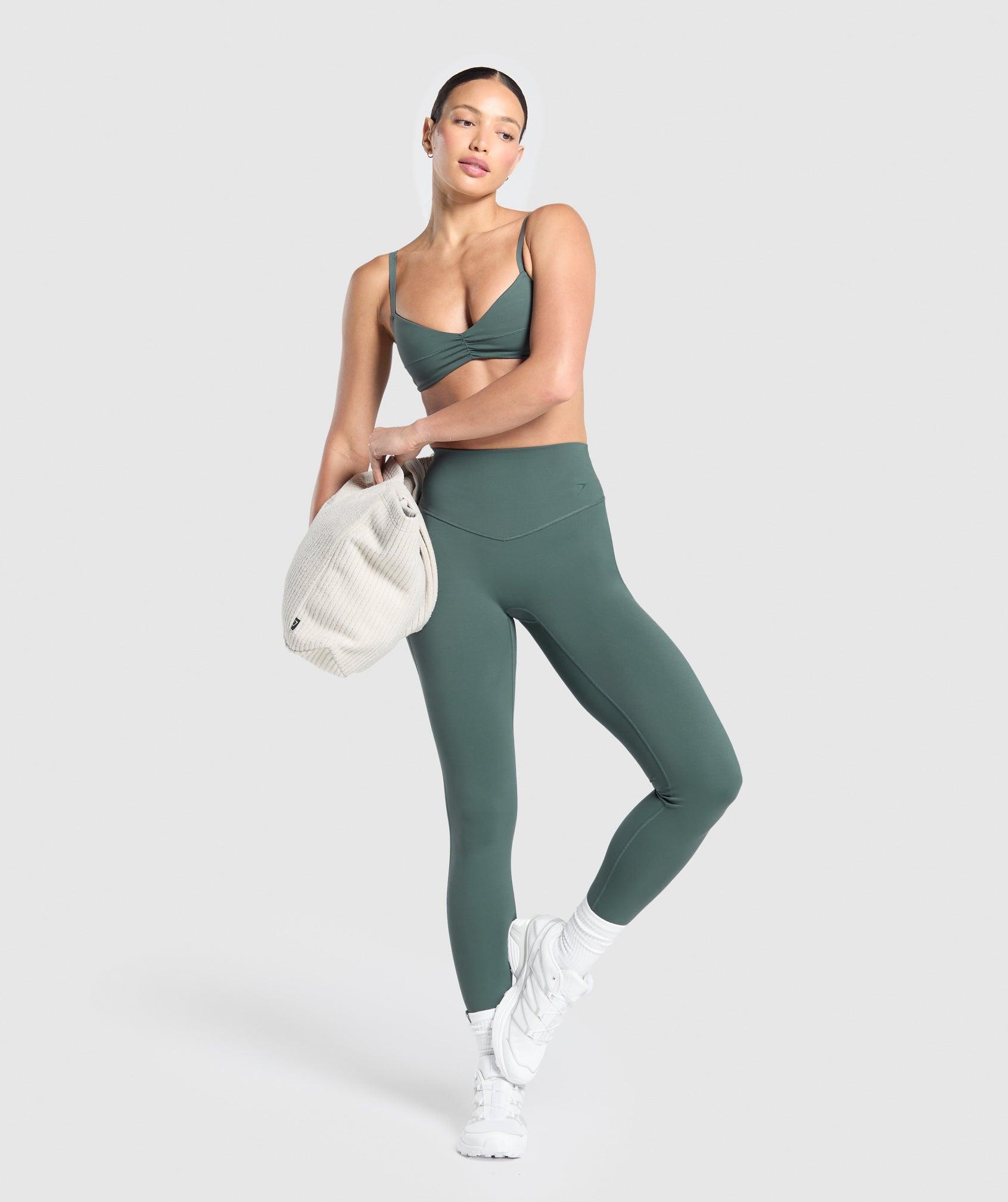 Gymshark Elevate Ruched Sports Bra - Slate Teal Female Product Image