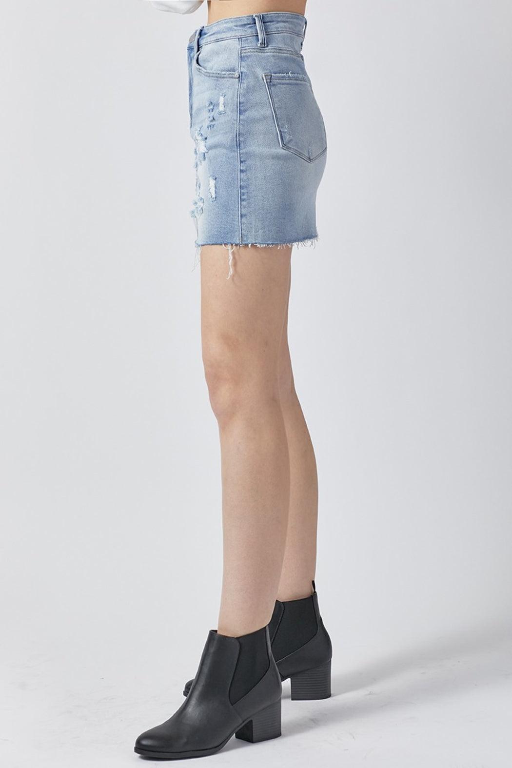 Distressed Mini Skirt Product Image