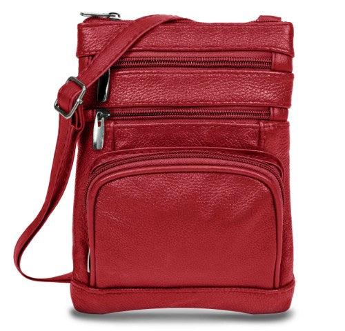 Genuine Leather Crossbody Bag - Multi-Size Options (Standard, Plus, XL) Product Image