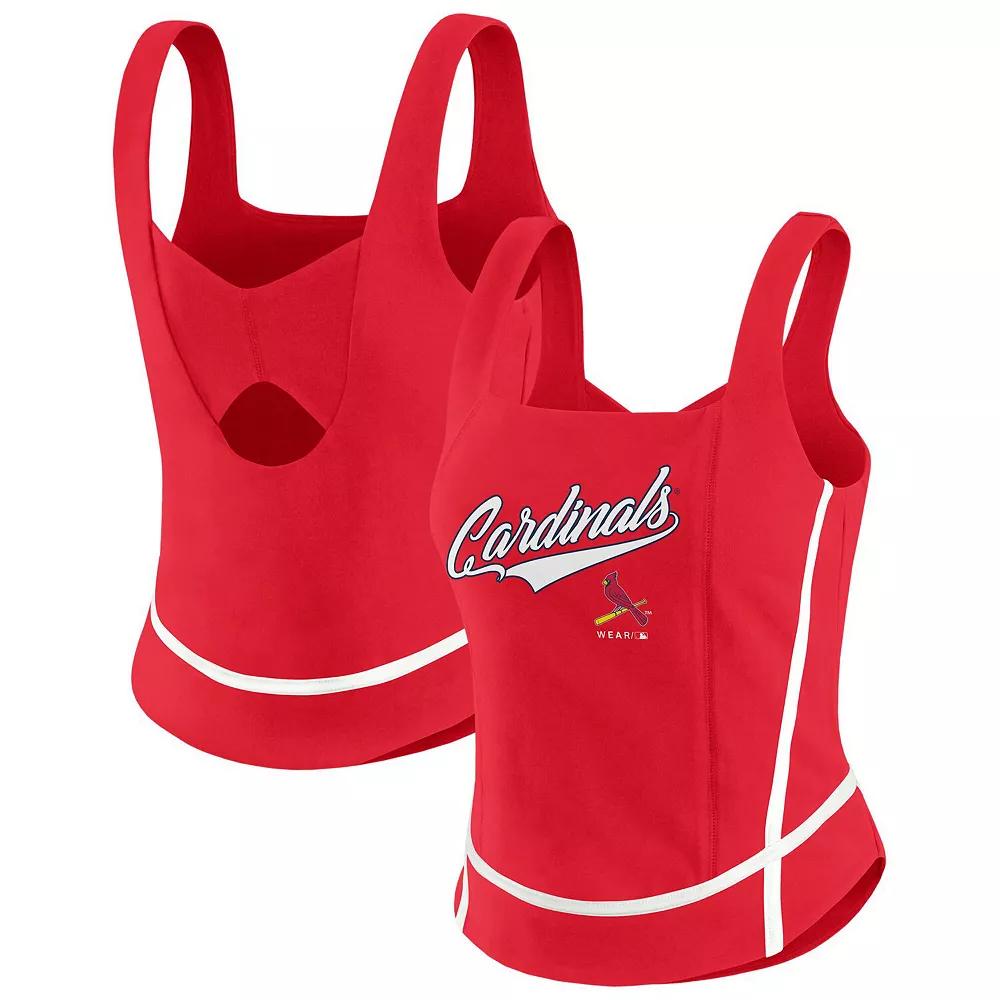 Women's WEAR by Erin Andrews Red St. Louis Cardinals Square Neck Tank Top,  Product Image